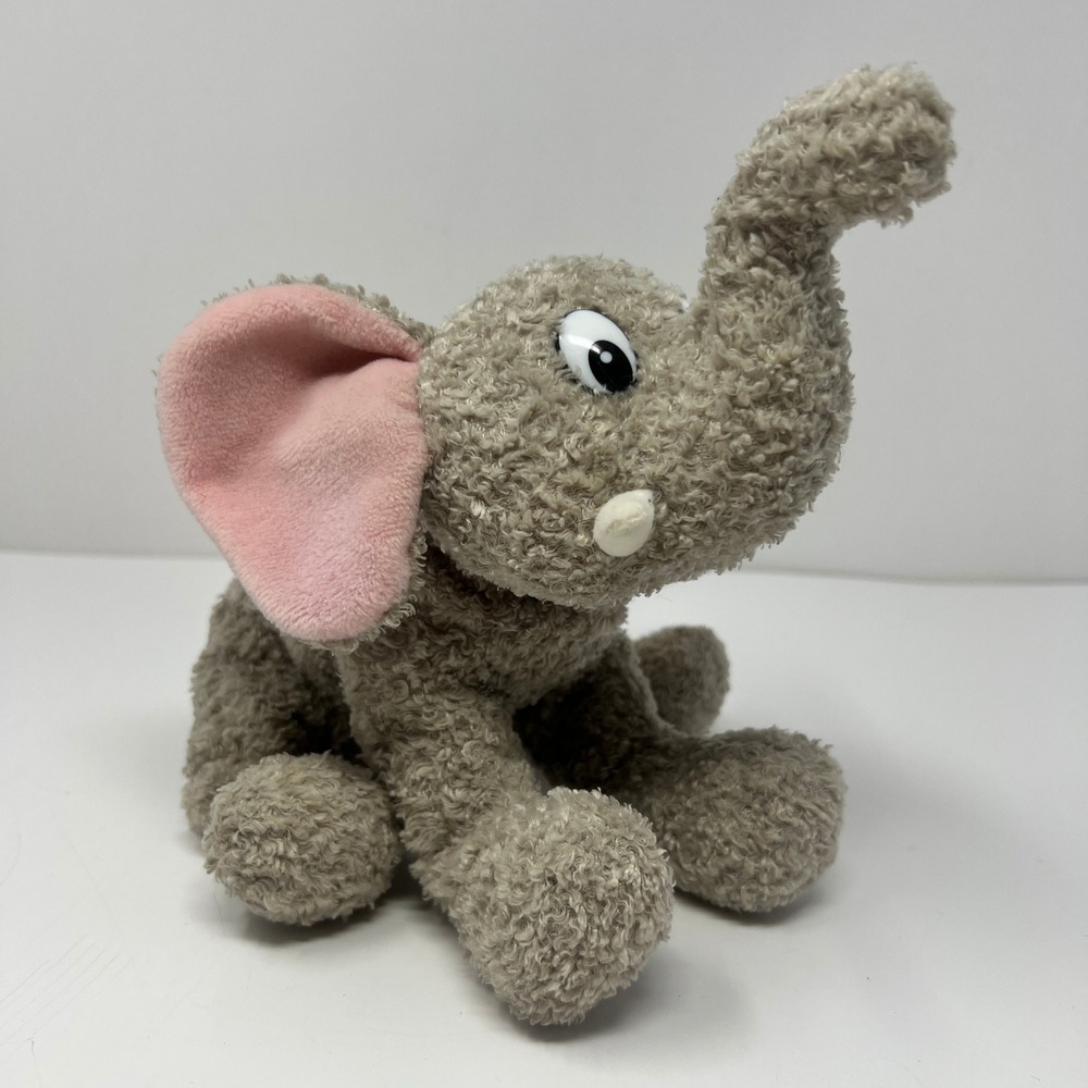 Vintage Chosun Gray Elephant Plush Pink Ears Floppy‎ Safari Stuffed Animal 8"